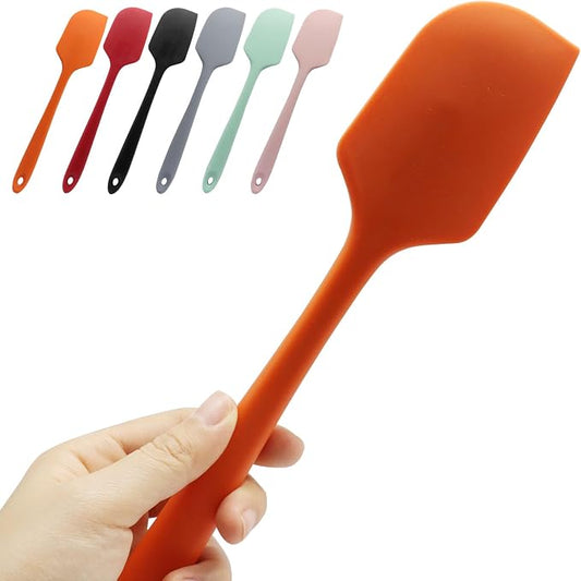 Large Silicone Spatula, 11.4 Inch Rubber Spatula with Nylon Core, Heat Resistant to 446°F, Kitchen Cooking Utensils Baking Bowl Scraper for Mixing & Scraping (Orange)