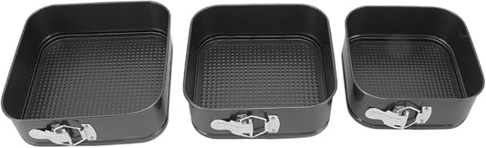 3Pcs Springform Pan, Leakproof Nonstick Cheesecake Pan with Stainless Steel Spring Buckle, Springform Cake Pan with Removable Bottom for Cheesecake Pizza Bread (24/26/28)