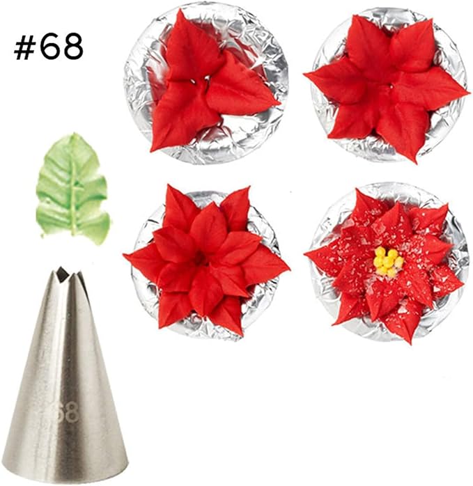 Leaf Piping Tips, Hsxxf 5PCS Russian Piping Tips Stainless Steel Piping Tips Piping Nozzles Cake Piping Icing Nozzles Cake Decorating Tips Set for DIY Baking Tools (5PCS Leaf), Sliver