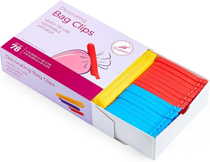 Keenpioneer Bag Sealing Clips Multicolor 78 Pack 4 inch and 6 inch | Bulk Medium 48 and Large 30, Food Snack Storage