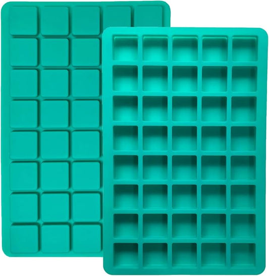2-Pack Caramel Candy Molds - 80 Cavity Square Silicone Molds for Chocolate, Truffles, Gummy, Ganache, Jelly, Ice Cubes & Hard Candy