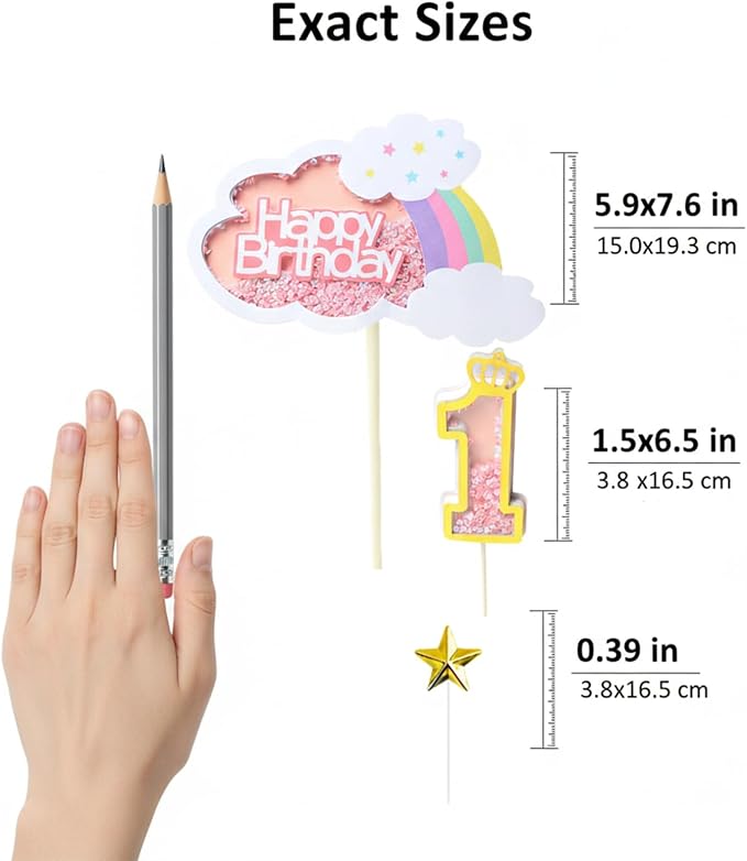 Acrylic Happy Birthday Cake Topper Durable Reusable Perfect for Birthday Cakes, Cupcakes, Dessert Tables Ideal for Kids Adults Birthday Celebrants (Pink)