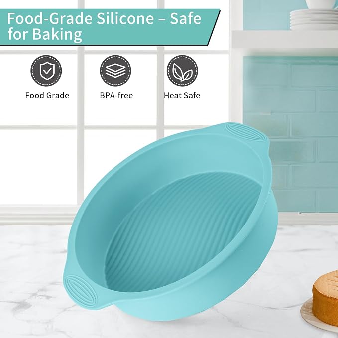 10 Inch Round Silicone Cheesecake Pan Protector – Leakproof Springform Pan Protector for Water Bath Baking, BPA Free Food Grade Silicone, Fits 10” Springform Cake Pans