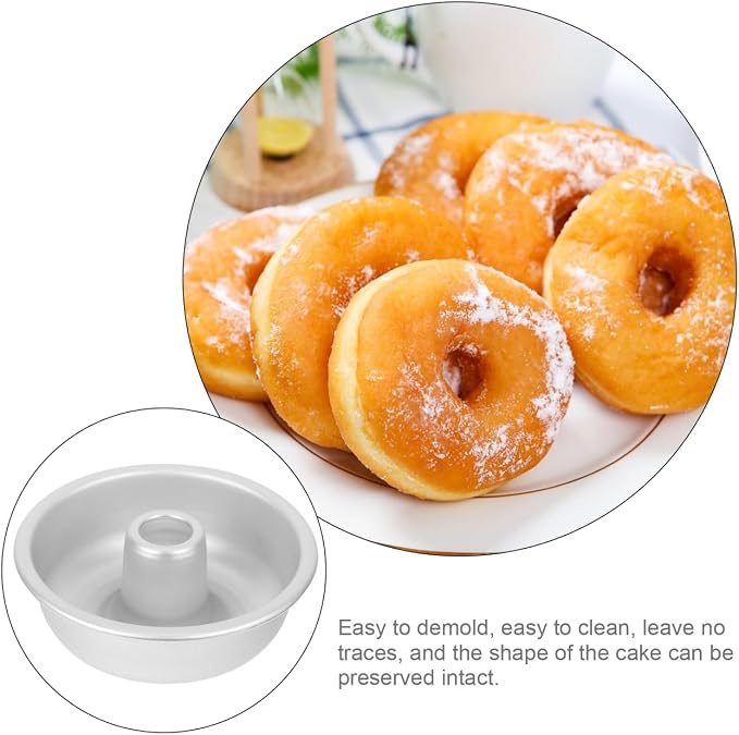 Aluminum Ring Cake Pan, Non-Stick Round Pasteles Baking Mold, Central Tube Pan for Baking Pound Cake, Chocoflan Flan Mold Set for Home Kitchen Donuts and Desserts, 3.9X1.5 Inch