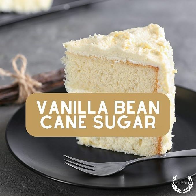 Gustus Vitae - Vanilla Bean Cane Sugar - Artisanal Infused Sugar - 1:1 Replacement For Plain Sugar - Gourmet Sweetener - All Natural - Small Batch - Magnetic Tin