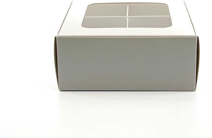 Treat Boxes - 20 ct 4.5 x 4.5 x 2 in Bakery Boxes with Windows and Dividers for Candy, Cookies, Cupcakes, or Bakery Desserts - Chocolate, Treats, and Baked Goods Packaging for Gifting