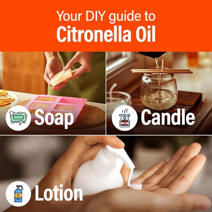 H'ana Citronella Oil - 1.02 Fl Oz Citronella Essential Oil for Hair, Skin, Diffuser, Aromatherapy & DIY