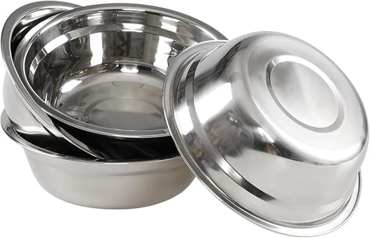 Meal Prep Stainless Steel Mixing Bowl (4-Piece Set) Stainless Steel Nesting Bowls, Home, Refrigerator, and Kitchen Food Storage Organizers Bowl, Heavy Duty, No Lids