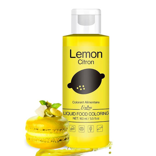 Food Coloring - Vivid Food Coloring for Baking, Cake Decorating, Cookie, Fondant, Macaron - Liquid Tasteless Food Color Dye for Airbrush, DIY Slime Making and Crafts - 6 fl.oz / 160ml (Lemon)