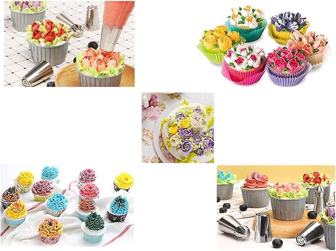 9pcs Russian Piping Tips Baking Supplies Set for Cake/Cupcake
