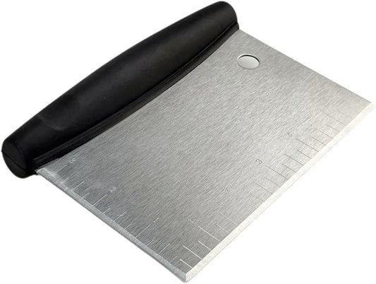 YBTMG Multipurpose Stainless Steel Grill Scraper for Outdoor Grill, Flat Top BBQ Scraper for Blackstone Griddle, Dough Scraper Cutter with Hanging Hole and Scale Mark