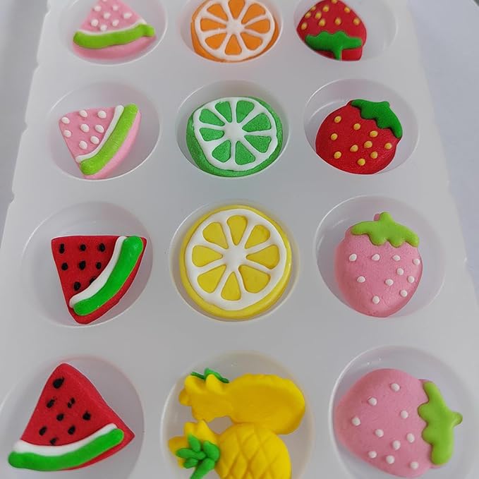 Edible Fruit Cake Decorations, Edible Watermelon Pineapple Strawberry Cupcake Toppers, DIY Cake Toppers Icing Frosting Cookie Decorating Birthday Halloween Christmas Supplies