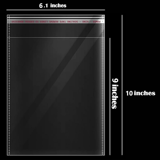 DTmasao 6x9 Inches 200 Pcs Self Sealing Cellophane Bags Clear Cookie Bags Resealable Cellophane Bag for Packaging Gifts,Cookies,Favors,Products,Candy