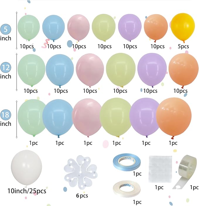 Daisy Pastel Balloons Arch Kit 156pcs 18 12 5 Inch Macaron Balloon Arch Kit with DIY Daisy Flower Balloons for Birthday Baby Shower Wedding Anniversary Spring Daisy Theme Party Decoration