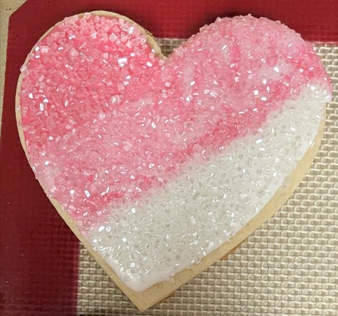 Valentine Sanding Sugar Mix 4.23 oz Edible Pink White Sprinkle Sparkling Sugar Mix, Perfect for Cake Decorations, Baking, Ice Cream, Cookies, Cupcake Topper Wedding Party Celebrations