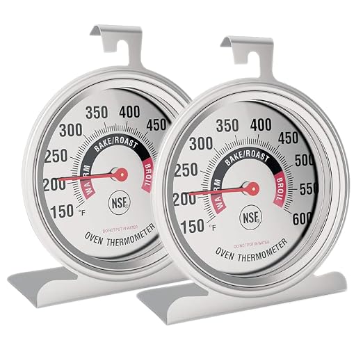 Efeng Large in Oven Thermometer for Electric or Gas Oven (2 packs) -Large Hook Baking Thermometer,Cooking Thermometer with NSF quality & non fading color dial oven safe after long time cooking