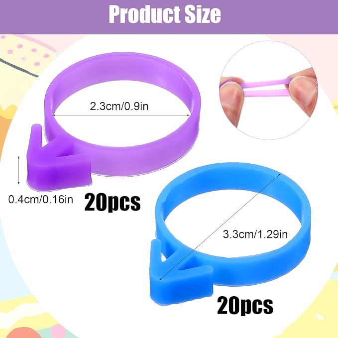 40 Pcs Pastry Bag Ties Reusable Silicone Icing Piping Bags Tie Icing Bag Ties Decoration Bags Cake and Pastry Supplies Clips for Cookies Cupcakes Baking Dessert Candy Seal
