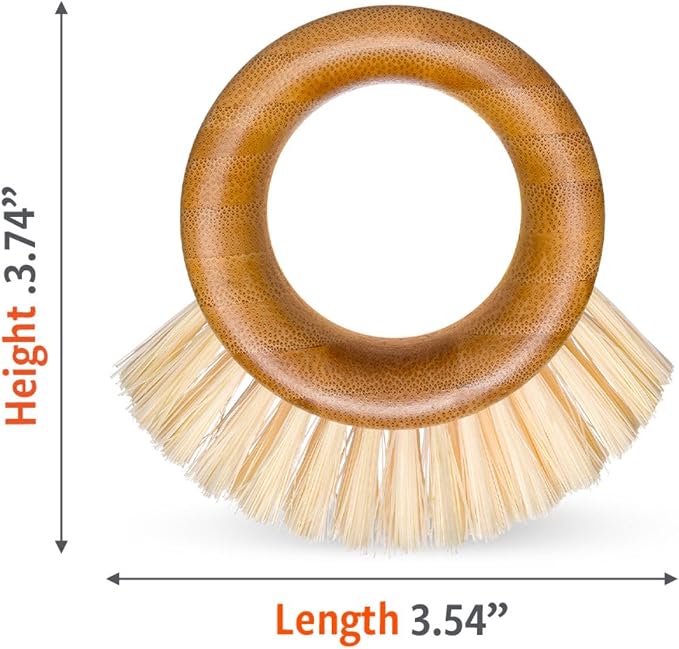 Full Circle The Ring Bamboo Produce Scrub Brush - BPA-Free Vegetable & Fruit Cleaner - Removes Dirt from Potatoes, Mushrooms & Root Vegetables