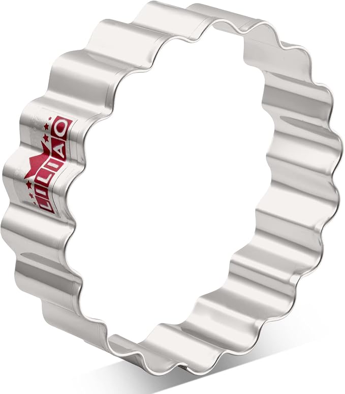 LILIAO Fluted Round/Circle Cookie and Biscuit Cutter - 3.3 inches - Stainless Steel