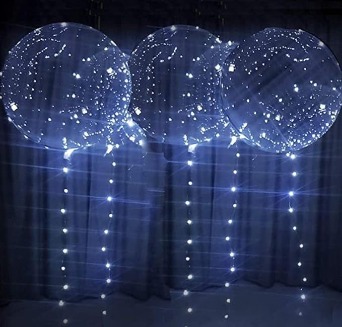 Led Light Up Bobo Balloons White, Glowing Party Clear Balloons for Wedding Decor & Birthday Decorations for Women