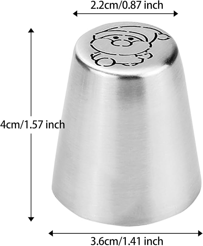 6PCS Christmas Russian Icing Tips Set, Stainless Steel Piping Nozzles for Cake, Cupcake Cookie Decorating – Includes 6 Creative Festive Frosting Tips with Christmas Designs