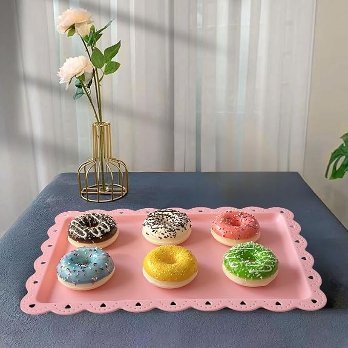 5 Pcs Cupcake Stand Set - Pink Plastic Dessert Table Display Set, 2x Pink Square 3 Tier Cupcake Display Stands Cookie Tray Rack Serving Tower & 3x 14 in Plastic Trays for Wedding Baby Shower Tea Party