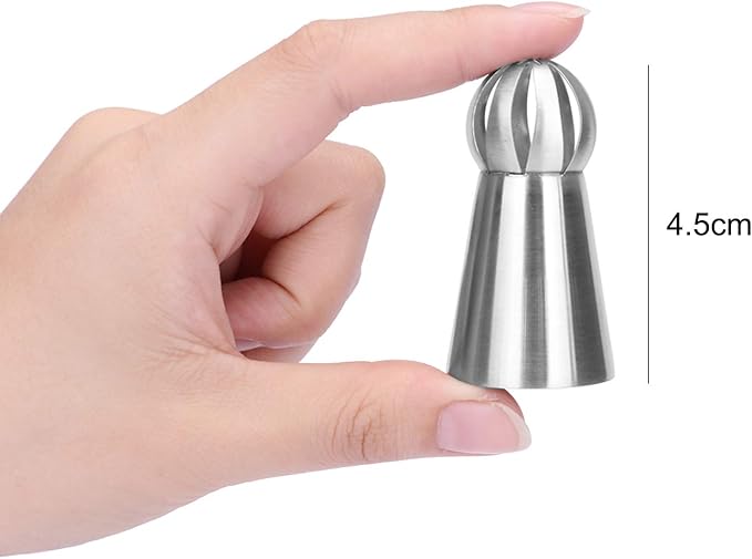 6PCS Russian Piping Tips Set, Stainles Steel Cake Cupcake Decorating Supplies Russian Ball Tips Pastry Nozzle Flower Shaped Frosting Icing Tips Set Baking Tools By Giveme5 (4#)