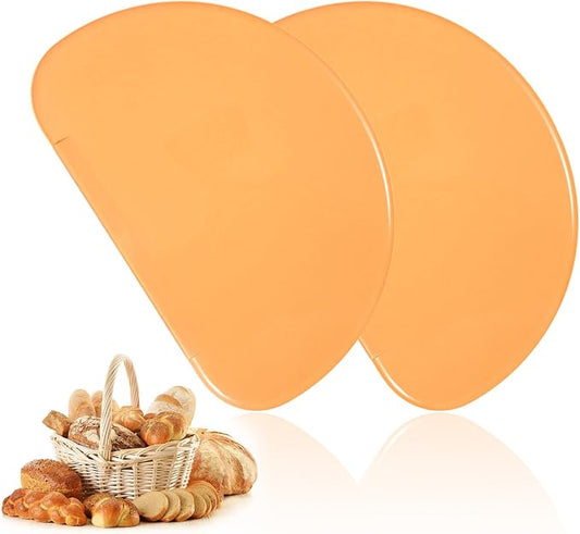 2PCS Silicone Bowl Scrapers for Bread Dough, Sourdough Spatula Scraper Bread Dough Scrapers Curved Edge Flexible Bowl Scraper for Baking Food Sourdough Proofing Basket Pastry Cutter Tool, Orange