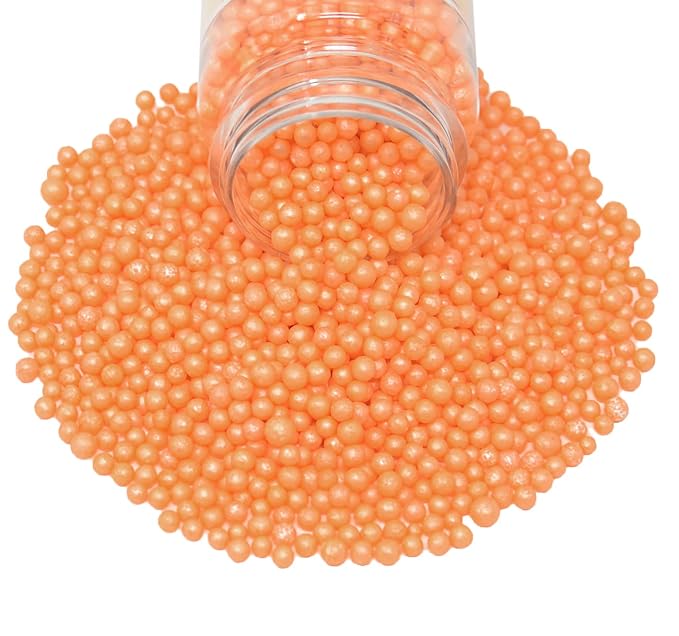 Mystic Sprinkles 4mm Sugar Pearls 4oz Bottles (Captivating Coral 4mm Sugar Pearls 4oz)