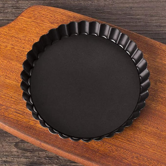 Tart Pan Removable Bottom, Pie Pans Non-Stick Pans Pie Round Fluted Tart Tins Baking Pan Mould Tray for Baking Cheese Cakes, Chocolate Tarts, Fruit Pies(8 Inch Outer Diameter)