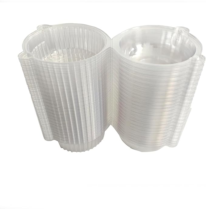 100 Pack Jumbo Muffin Containers, Clear Plastic Muffin Cartons | Jumbo Transparent Plastic Muffin Cartons,Disposable Clear Plastic Single Muffin Holders,Cupcake Boxes Bulk,Size 4.3 * 3.5inch