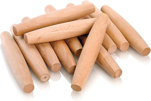 Elsjoy 12 Pack 8 Inch Small Wood Rolling Pins, Non-Stick Wooden Dough Roller Pin for Baking Pie, Cookie, Pasta, Dumpling