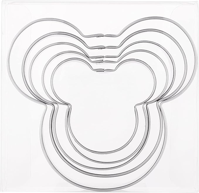 MrCookie Mouse Cookie Cutters Stainless Steel,5-Pack,2.12"-3.86". | Food-grade Thickened stainless steel,sturdy for cookies, sandwiches,cake,fruit.Great for DIY parties.No sharp edges.