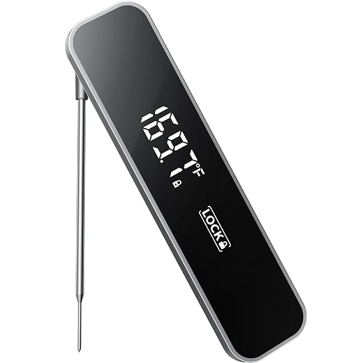 Meat Thermometer Digital, 0.3 Sec Instant Read Food Thermometer for Cooking Kitchen Gadgets, Grilling, BBQ, Air Fryer, Smoker, Candy Essentials Accessories, Gray