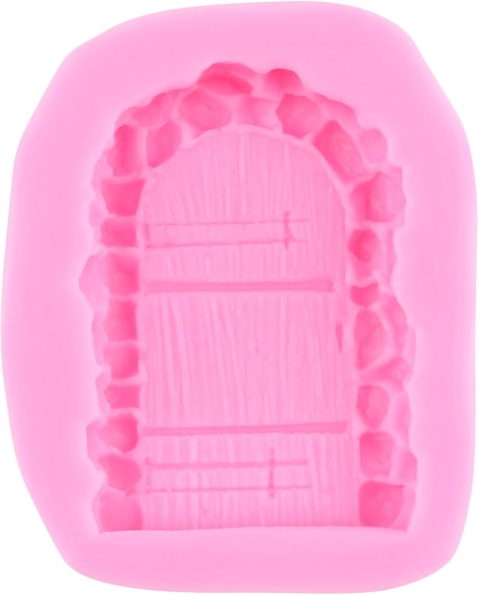 Mujiang Enchanted Vintage Fairy Garden Fairy Home Door Silicone Molds Flower Leaf Stone Path Fondant Mold For Cake Decorating Cupcake Topper Candy Polymer Clay Chocolate Gum Paste Set Of 5