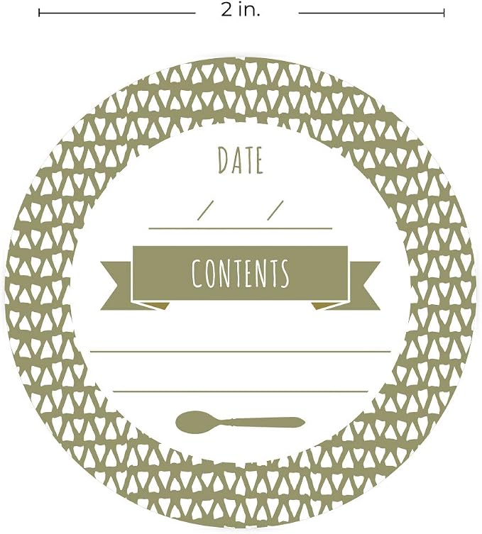 Write On Canning Labels / 250 Jar Lid Labels / 4 Earth Tone Patterned Food Preservation Labeling Designs / 2" Fill in Round Can Top Stickers/Made in The USA