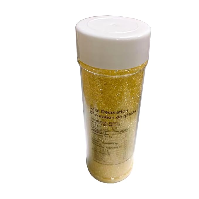 Sentovac Yellow Sanding Sugar for Baking Edible Sparkling Coarse Sugar Crystals Sprinkles for Baking Topping Cake Cookie Cupcake Topper Ice Cream Decoration Supplies 3.2 OZ