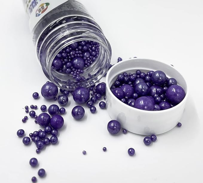 Sprinkles Edible Pearl Sugar Candy Cupcake Cake Topper 120g/ 4.2oz, Decorative Glitter Sprinkle Mix for Baking, Cake and Cookie Decorating (Purple)