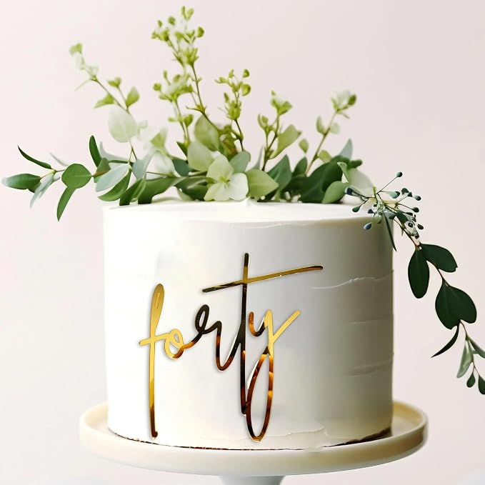 Happy 40th Birthday Cake Topper Gold Acrylic Cheers to 40 Years Cake Topper 40 Cake Topper for Happy 40th Birthday Decorations Anniversary 40th Birthday Decoration