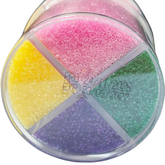 Senchanting Mardi Gras Sanding Sugar Sprinkles for Cake Decorating, Edible Green Yellow Pink Purple Sanding Sugar for Cake Decorating Wedding Party Baking Cupcake Cookie Ice Cream Decoration Supplies 168g/5.93oz