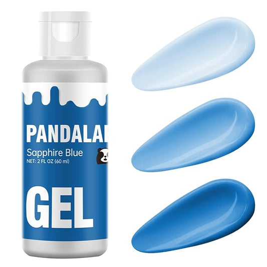 Sapphire Blue Gel Food Coloring - Pandalab 2 Ounce High Concentrated Food Dye for Baking, Cake, Cookie, Fondant, Icing, Easter Egg, Macaron, DIY Slime (60ml)