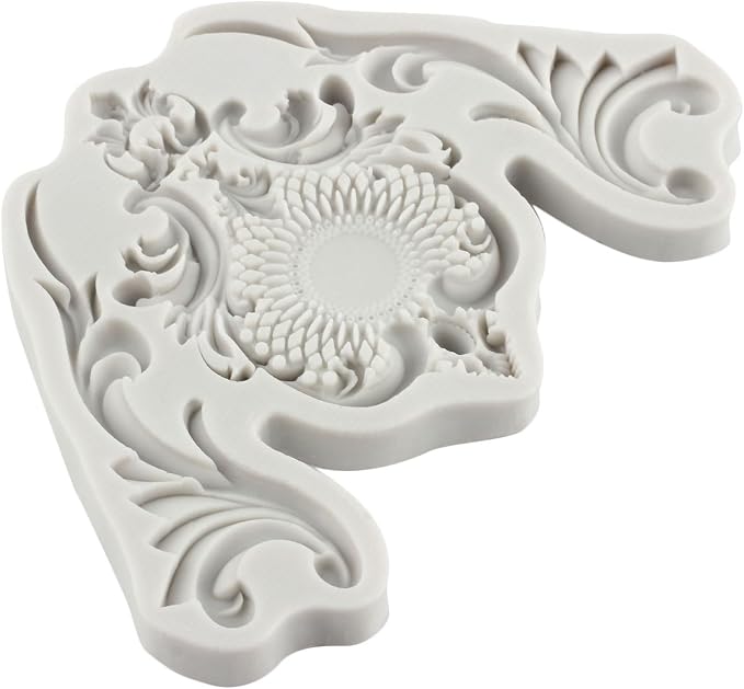 Baroque Silicone Molds Border Chocolate Scroll Fondant Mold For Sugar Cake Decorating Cupcake Topper Gum Paste Polymer Clay