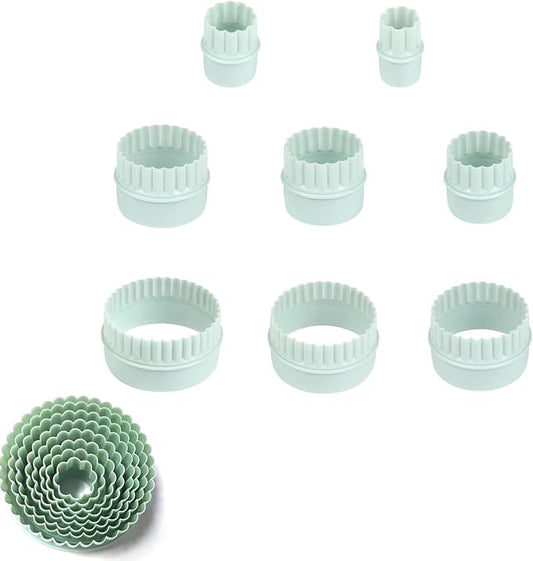 8 Pack Biscuit Cutter Set Round Cookie Cutters Cookie Dough Cutter for Baking Dough Pastry Mini Apple Pie Tea Sandwich Scone English Muffin Fondant Decoration Donuts Jam Tarts Appetizer