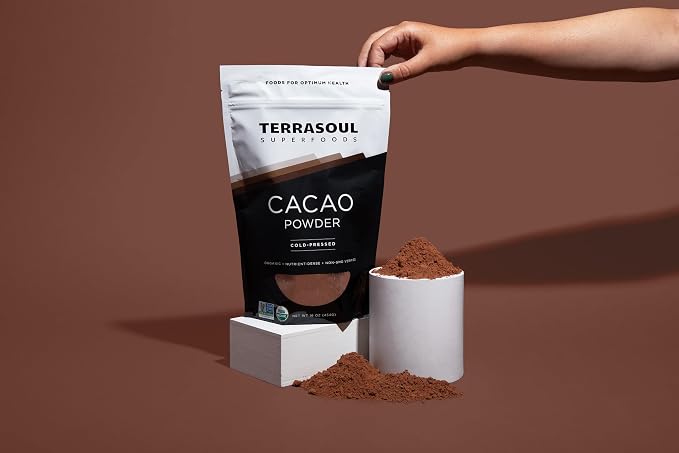 Terrasoul Superfoods Raw Organic Cacao Powder, 16 Oz, Rich Chocolate Goodness for Baking, Smoothies, and Blissful Hot Cocoa