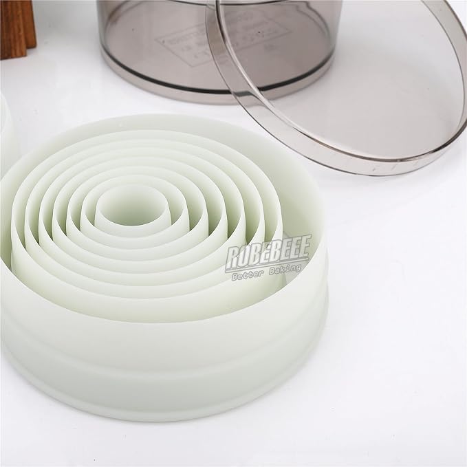 Multi-Shape Nylon Cookie Molds Round Square Star Plastic Geometry Biscuit Cutter Dough Mousse Bread Slicer DIY Bakery Utensils (Flat Round)
