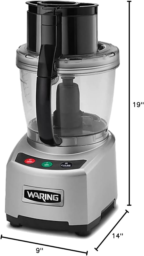 Waring Commercial Food Processor, 4-Quart Capacity, 2 Horsepower Motor, Large Capacity Vegetable Chopper for Professional Kitchens, WFP16S