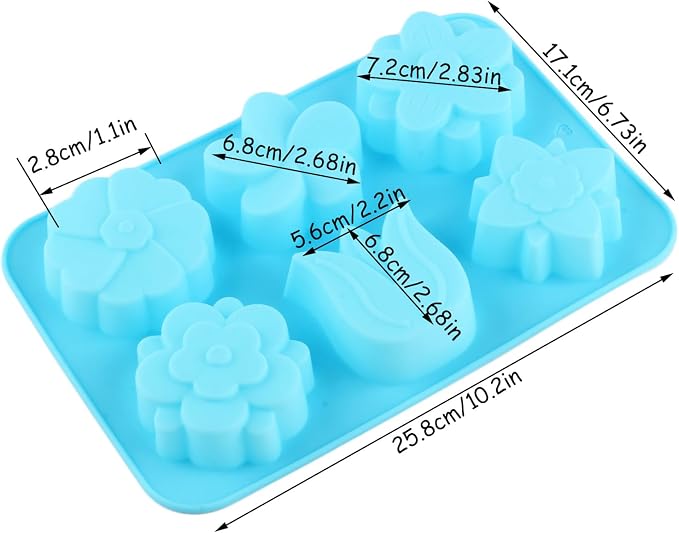 6Pcs Flowers Shaped Silicone Chocolate Molds Tulip Daisy Mold For Chocolate Candy Set Of 2