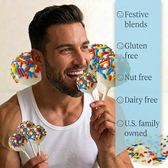 Manvscakes Sprinkles, Blue red and yellow Sprinkles, Super hero Parties, Sprinkle Mix for Cookies, Ice Cream, Cake and Cupcake Decorating