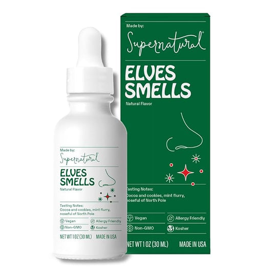 Supernatural Elves Smells Flavor Drops - Vegan, Non-GMO Natural Flavoring, Unsweetened, Zero Calorie. Minty Marshmallow Taste for For Food Crafts, Desserts, Candy, Cocoa, Water, Kids Smoothies, and More. 30ml 1oz