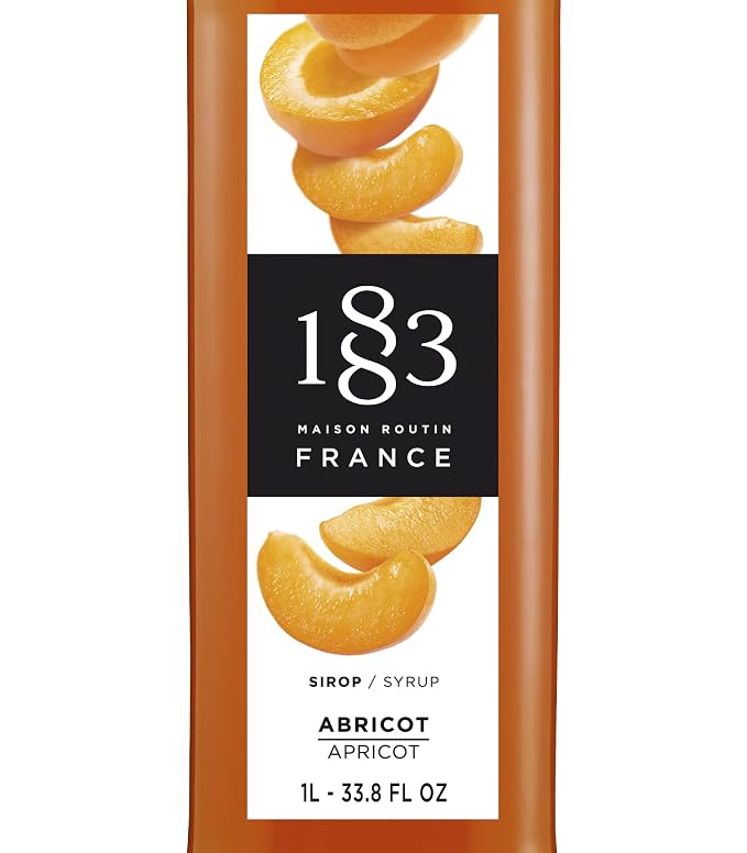 1883 Apricot Syrup for Drinks, Made in France, 1 Liter Glass Bottle